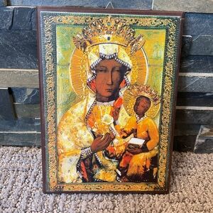 Our Lady of Czestochowa Polish Black Madonna & Child plaque